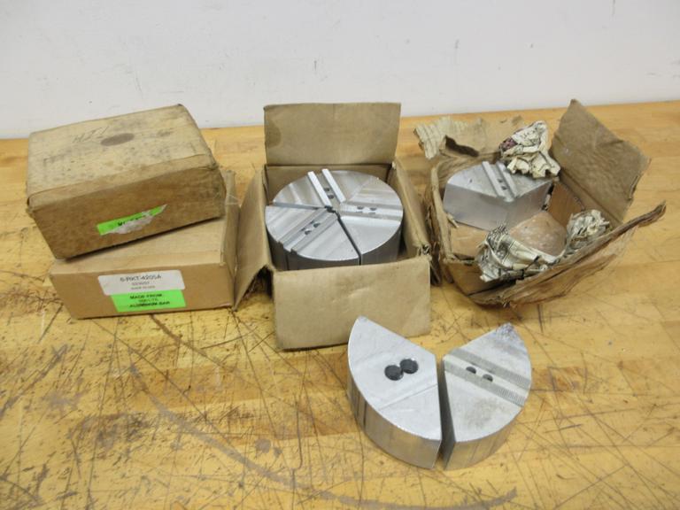 6" 3-Jaw Chuck Serrated Aluminum Pie Jaw Sets, (4 sets) New Unused, 6-RKT-4205A- Auction Item
