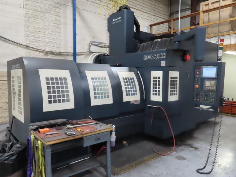 Johnford DMC-2100H Bridge Type CNC Vertical Machining Center with Fanuc 18i-MB, Renishaw Probing, 40 ATC, LESS THAN 8500 CUTTING HOURS