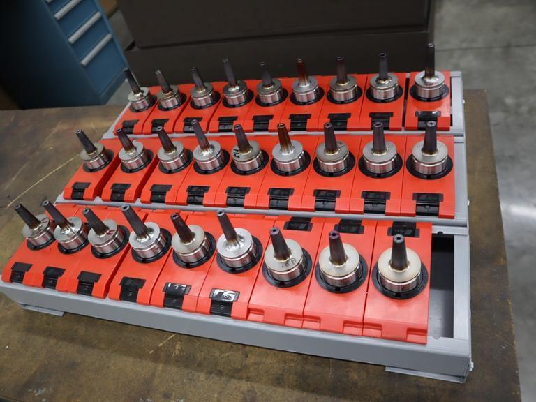 Haimer HSK40 Shrink Fit Tool Holders - 27 with Tool Rack (Fit Roders in this Auction)- Auction Item