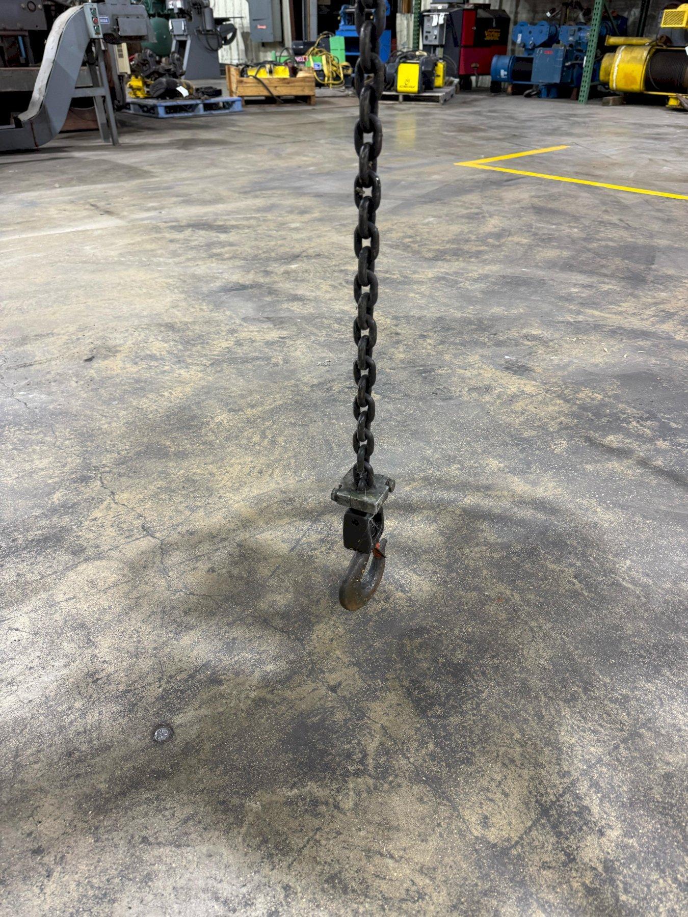 1 - PREOWNED BUDGIT 1-TON CHAIN AIR HOIST, MODEL #: 114394-1, S/N: 85-8-4