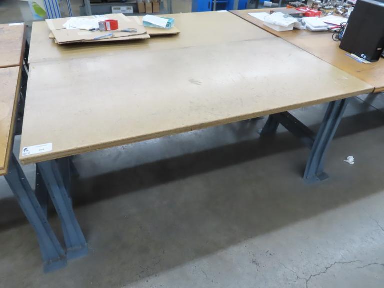 Work Bench, Wood Top, Metal Legs- Auction Item
