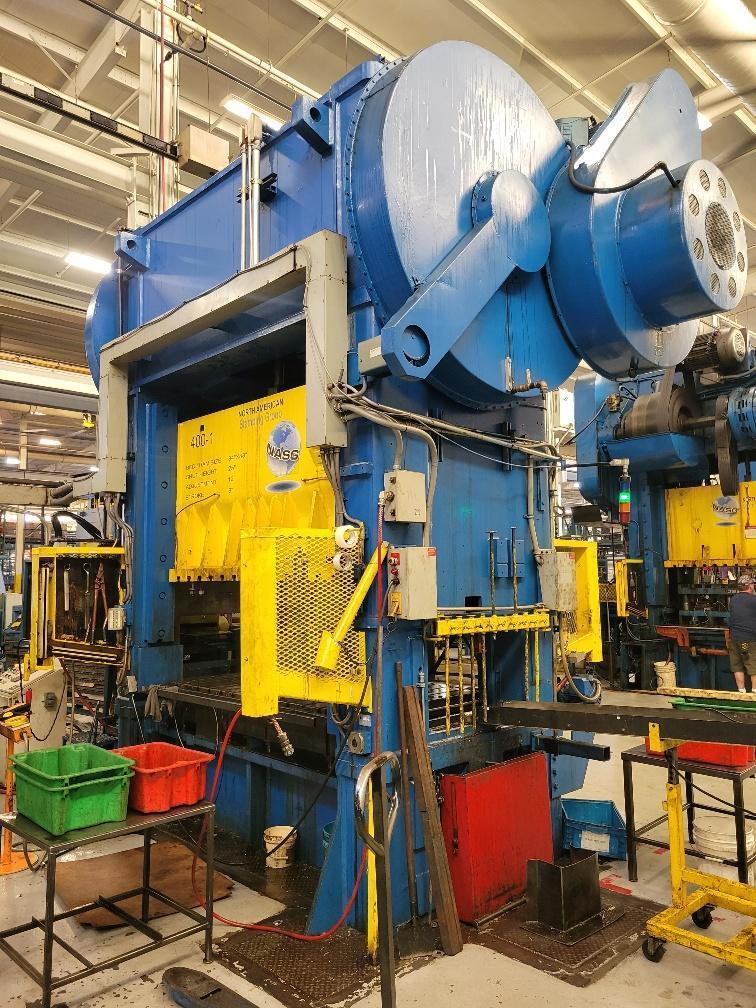 400 ton Niagara BP2-400-84-48 Used Straight Side Mechanical Metal Stamping Press, Year 1980