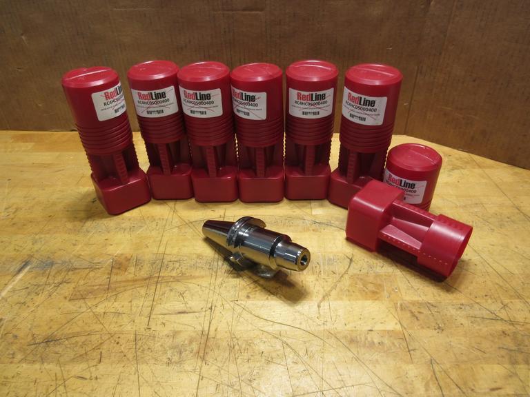 RedLine CAT40 .5000 Bore Dia, Hydraulic Chuck, 4" Gage Length, Toolholders (7) NEW!!- Auction Item