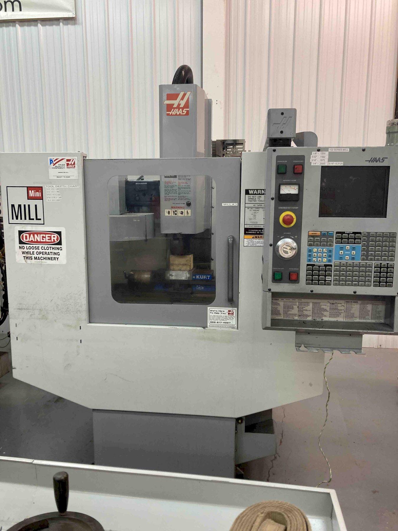 1 - PREOWNED HAAS CNC VERTICAL MACHINING CENTER, MODEL #: MINI MILL, S/N: 42679