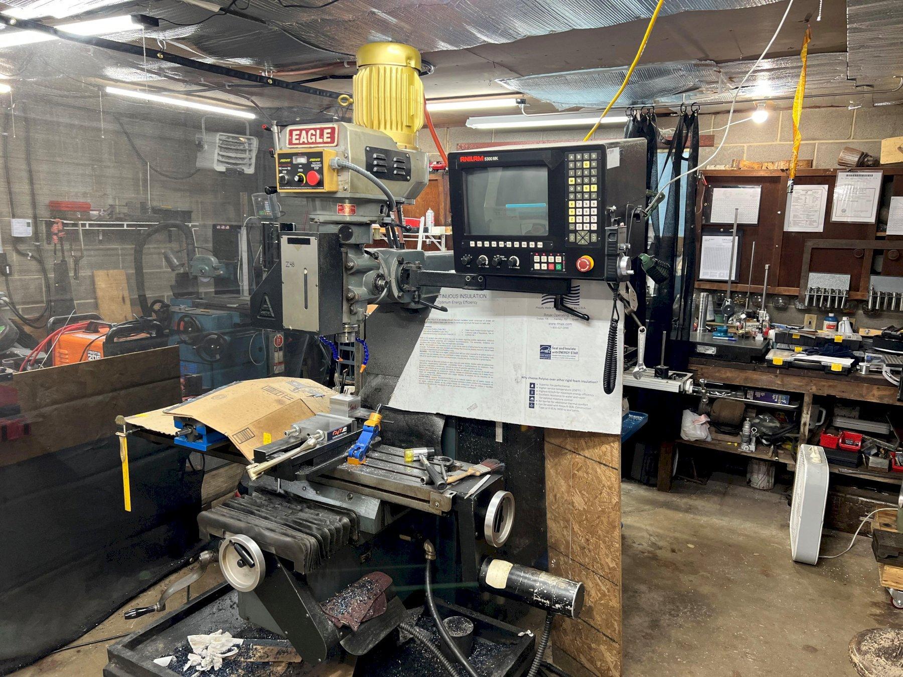 EAGLE CNC KNEE MILL WITH ANILAM 5300 MK CONTROLLER.STOCK # 1054722