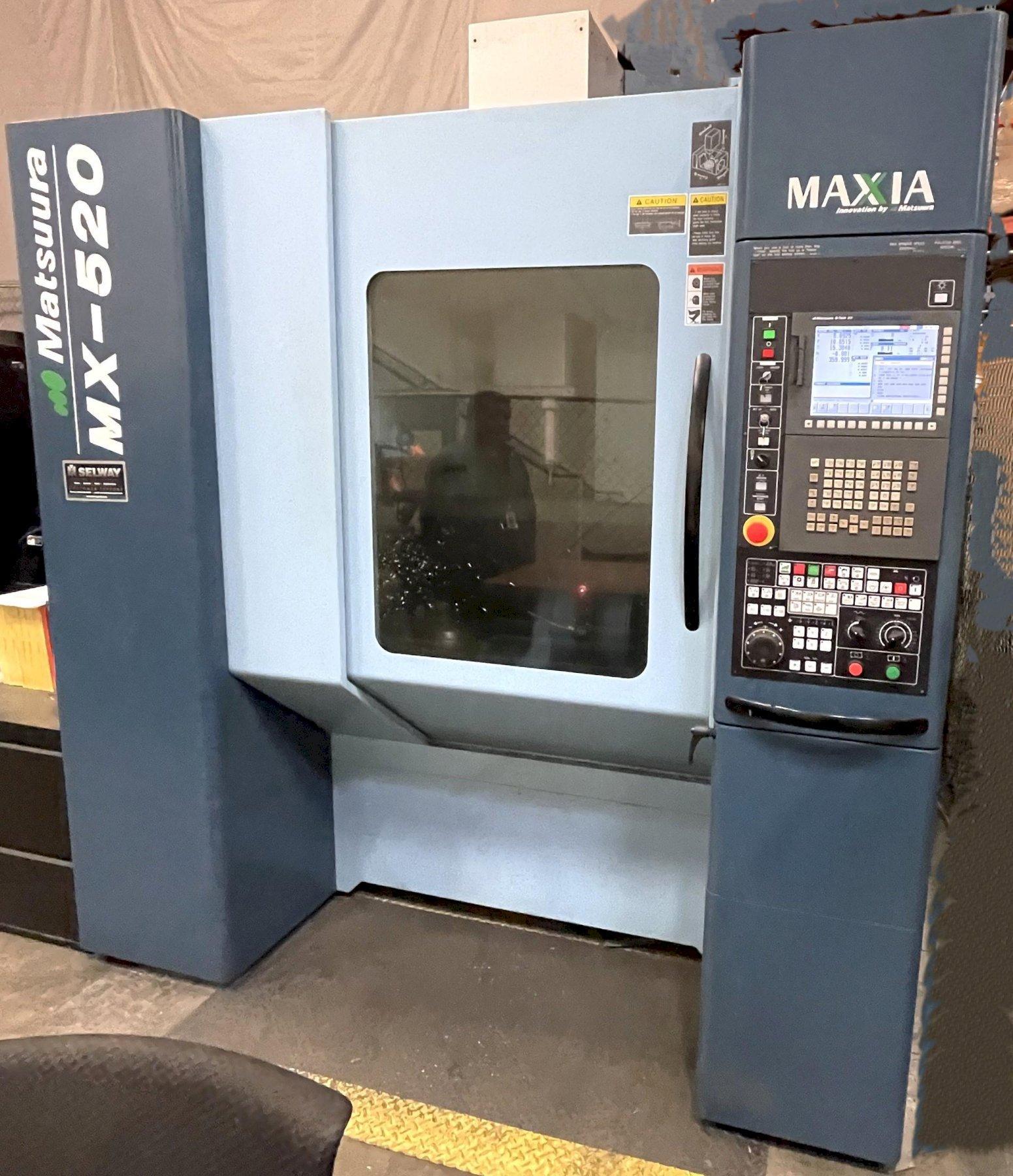 Matsuura MX-520 5 Axis VMC FANUC G-TECH 31I Control, Tool Length Measurement, Lift Up Chip Conveyor, Through Spindle Coolant, Cooljet High Pressure Coolant