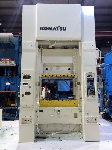 300 Ton Komatsu E2M-300 Mechanical Straight Side Metal Stamping Press For Sale, Under Power!