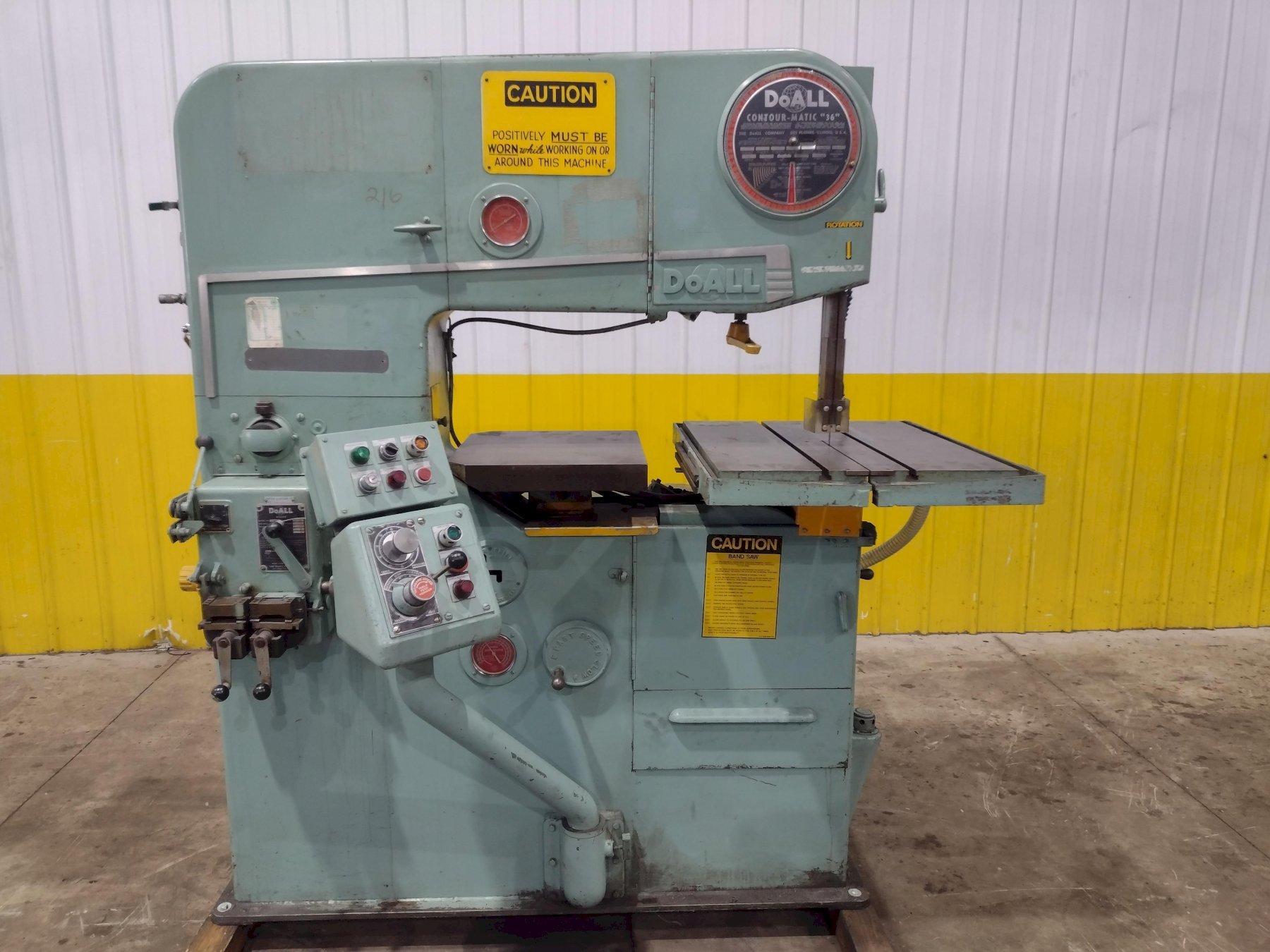 36" DOALL MODEL #3612-3 VERTICAL BAND SAW: YOBRO #25847