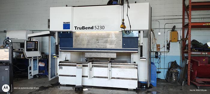 253 Ton x 10’ TRUMPF, TRUBEND 5230, CNC HYDRAULIC PRESS BRAKE