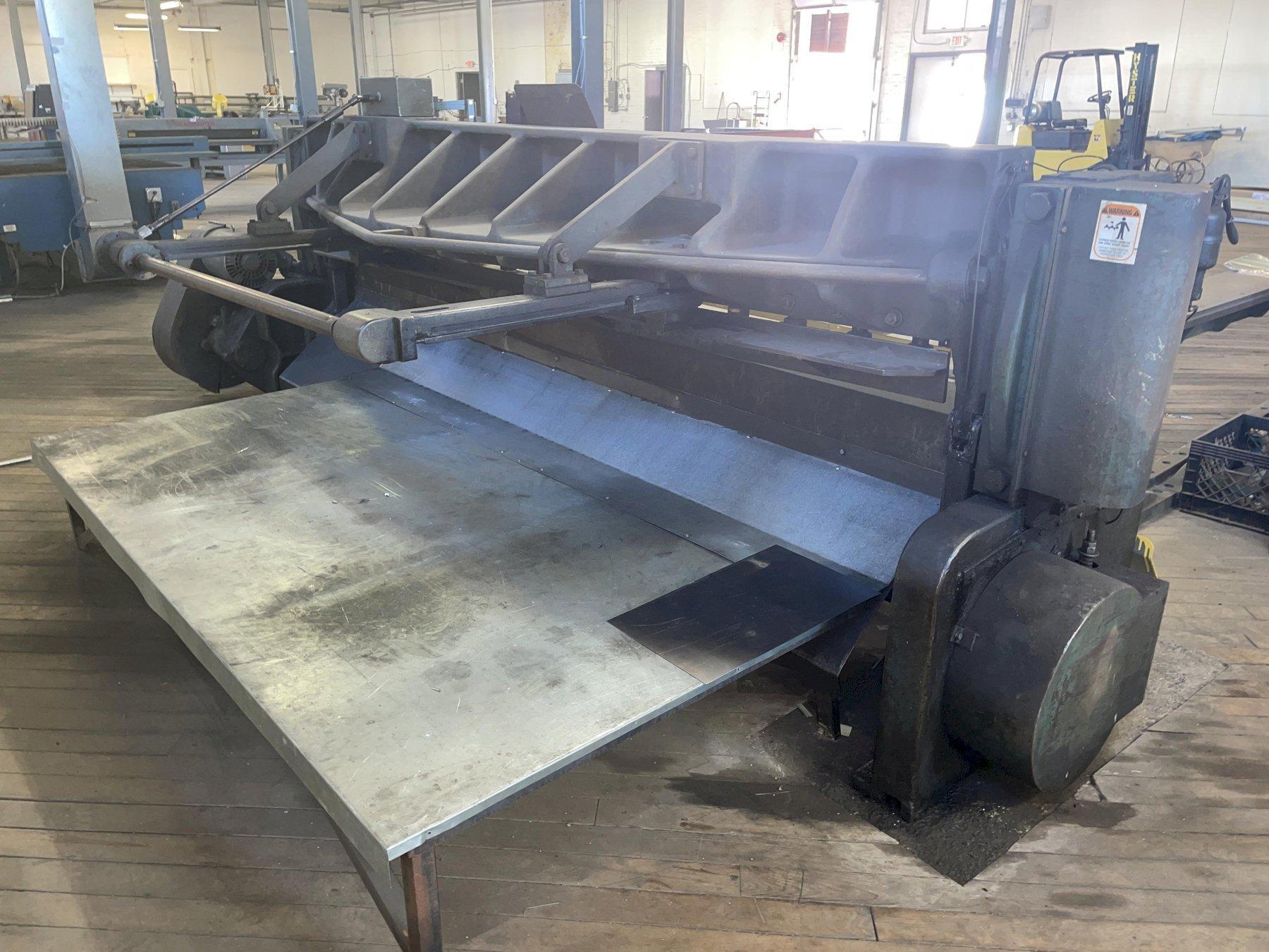 Wysong 10' x 10 Gauge Power Squaring Shear, Mdl. 1010-RD