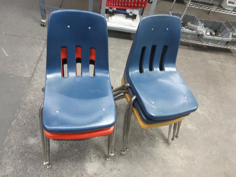 Steel Frame Plastic Backed Stackable Chairs (6pcs)- Auction Item