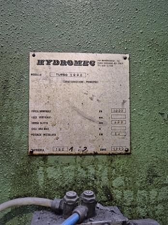 100 TON HYDROMEC TURBO-1000 TRIM PRESS