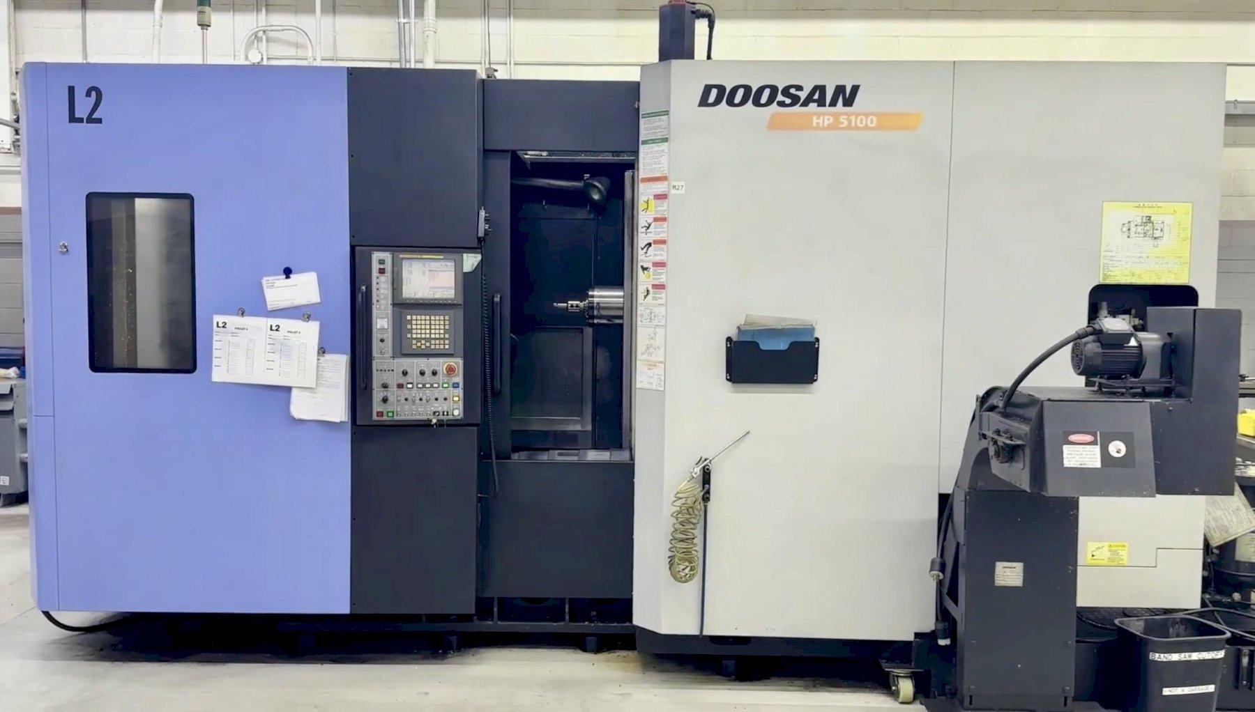 Doosan HP 5100 HMC, 2008 – Chip Conveyor, 1000 PSI TSC, 60 ATC, 14,000 RPM Spindle
