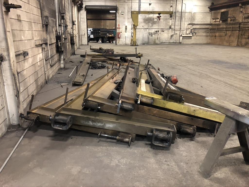 1 ton Cantilever Beam mounted jib crane.  1-17' arm and 2-15' arm