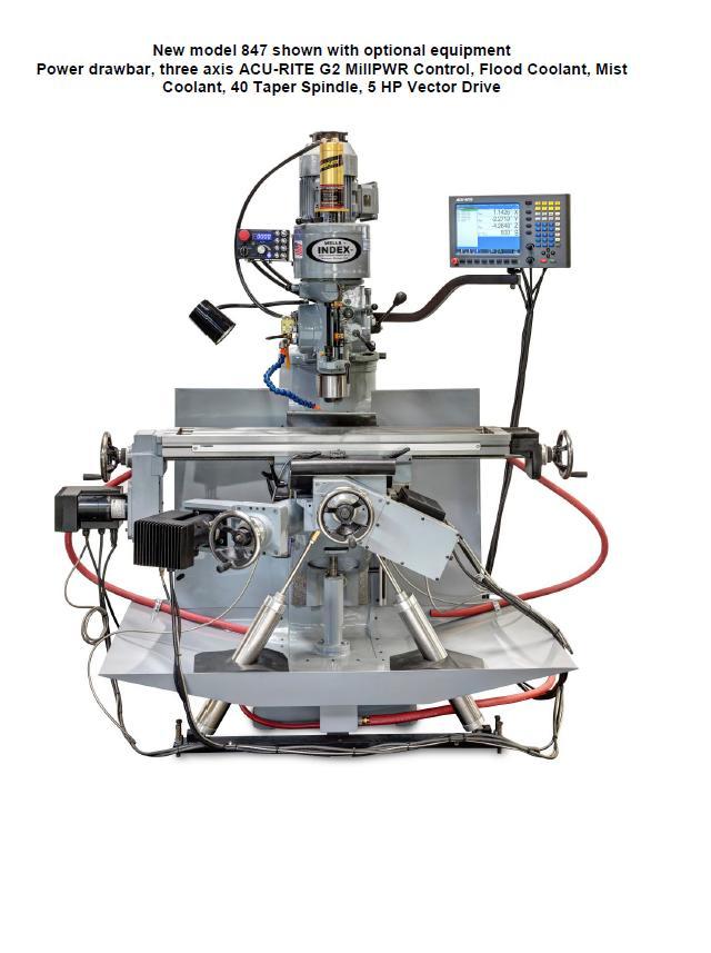 1 - NEW WELLS INDEX VERTICAL TURRET MILLING MACHINE, MODEL #: 847