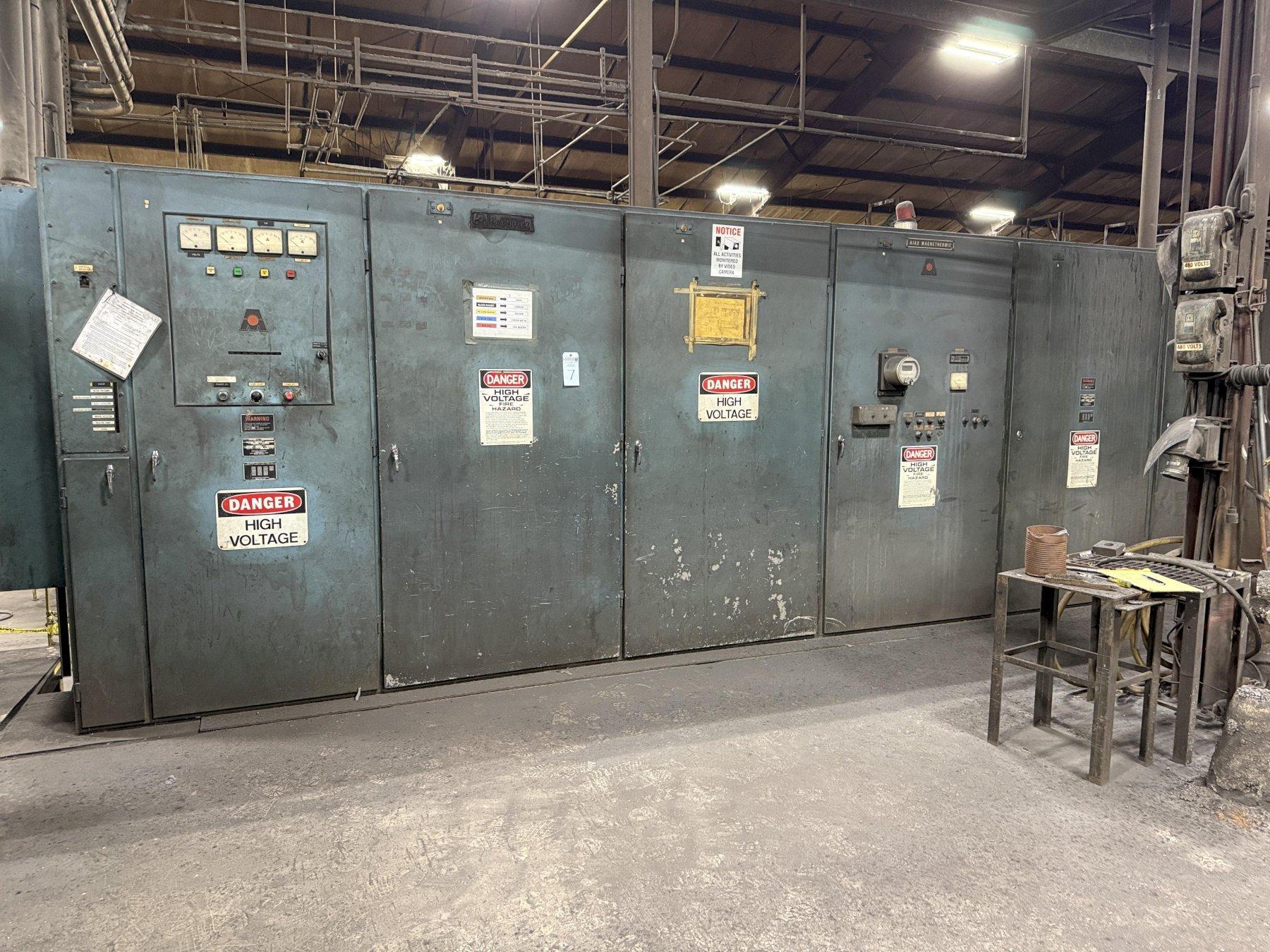 Ajax power supply s/n M92510 rated at 2000 KW, 300 HZ. 3 phase input, with water system 
