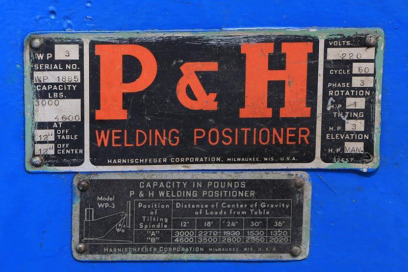 3,000 lb. P & H WELDING POSITIONER MODEL 3