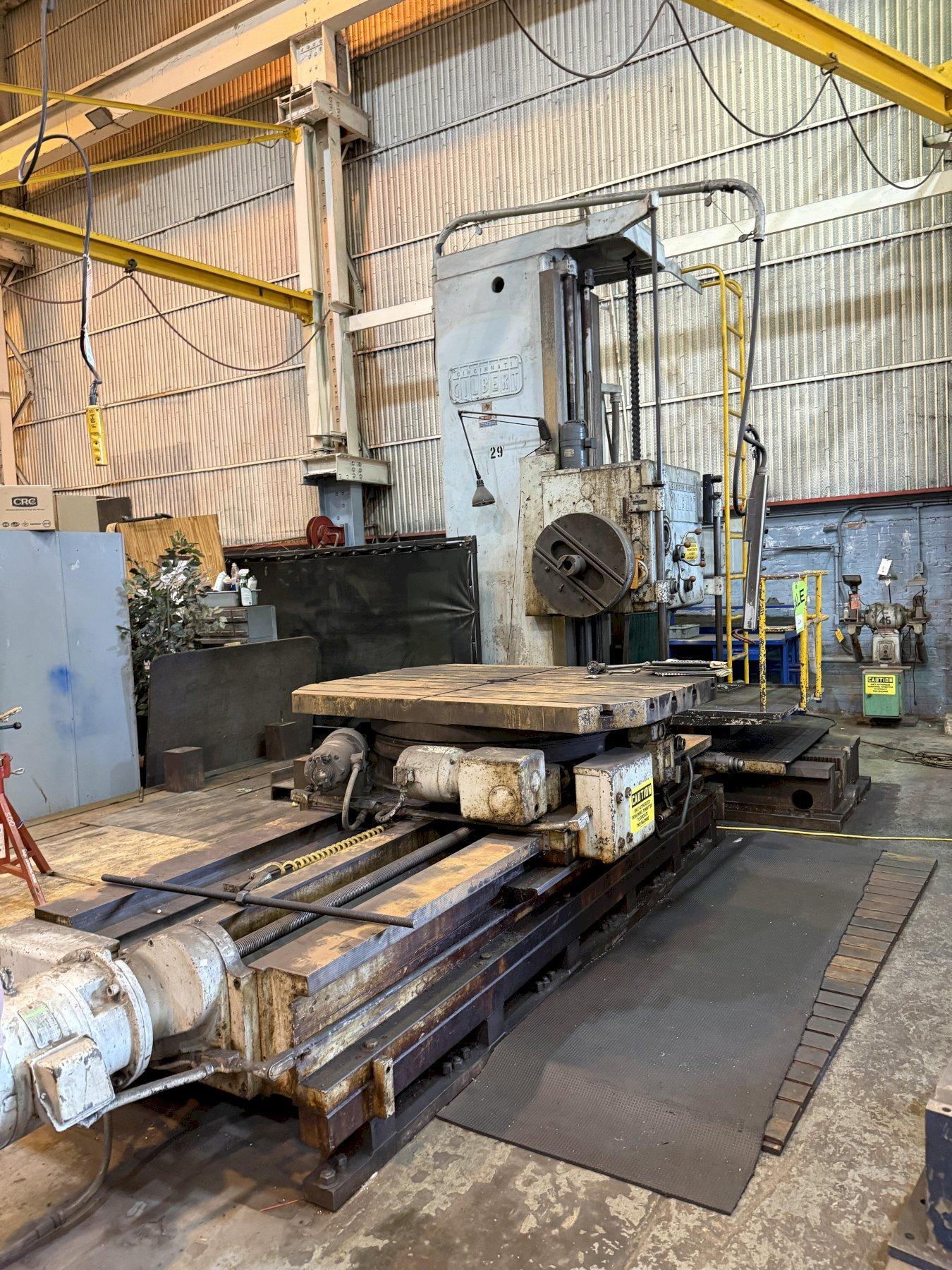 5" Cincinnati Gilbert Floor Type Horizontal Boring Mill with Rotary Table and Floor Plate