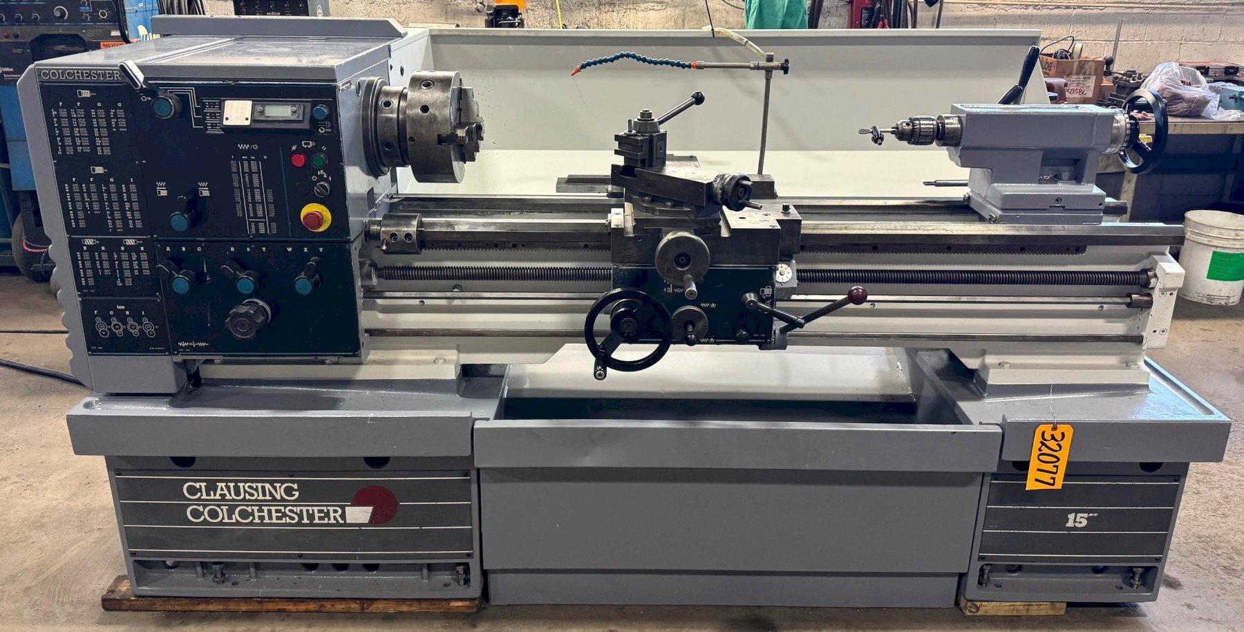 15″ x 50″ Clausing Colchester Lathe, V-Speed 15-2500 RPM, Inch/mm, Taper