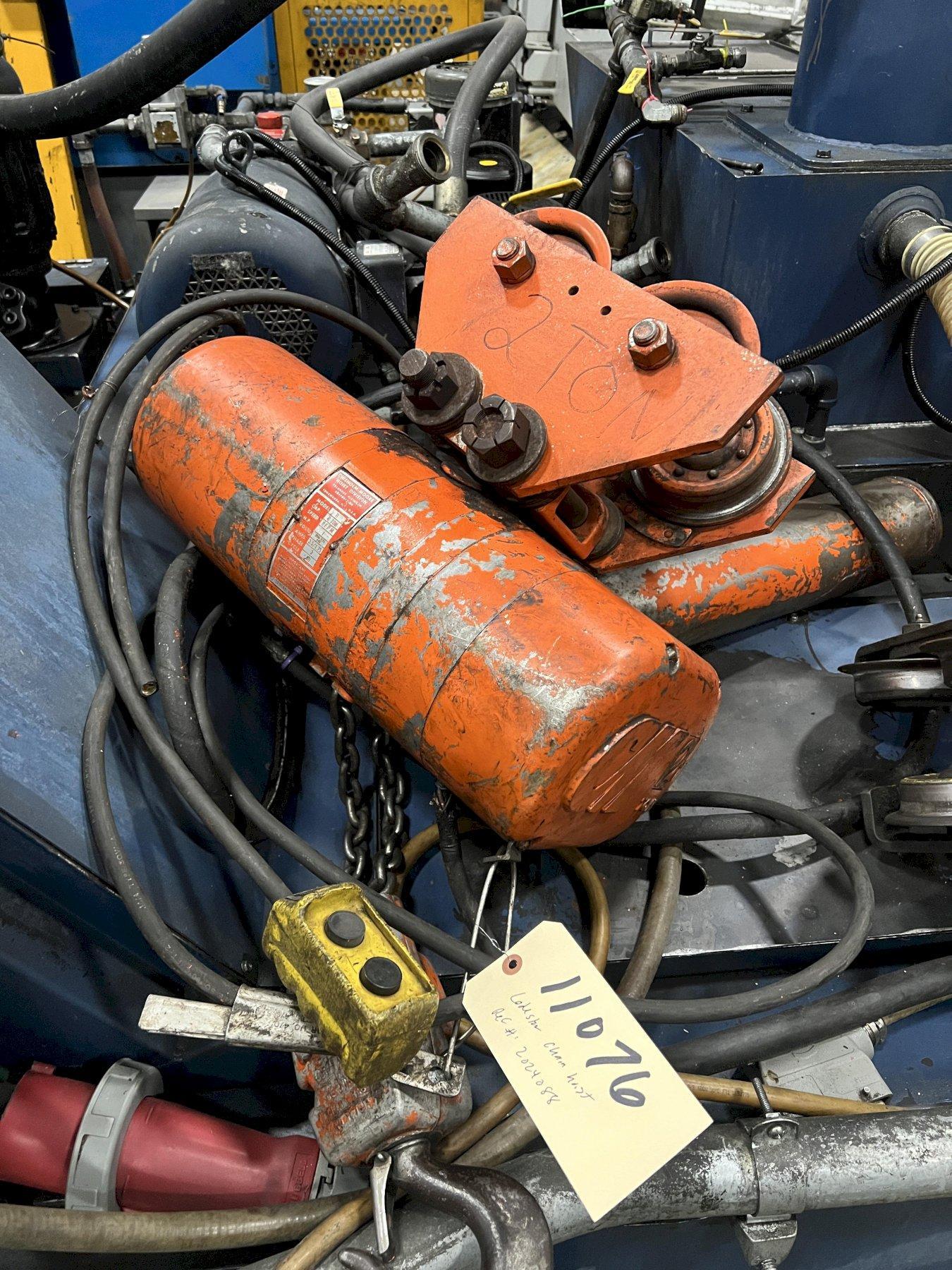 CM 2 TON ELECTRIC CHAIN HOIST, PENDANT, TROLLEY, MODEL R, 1 HP