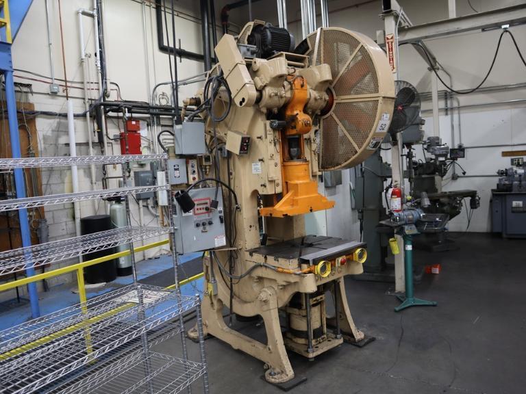 Bliss 21-1/2 OBI Punch Press, 60 Ton Back Geared, 3.75" Stroke, Air Clutch Brake