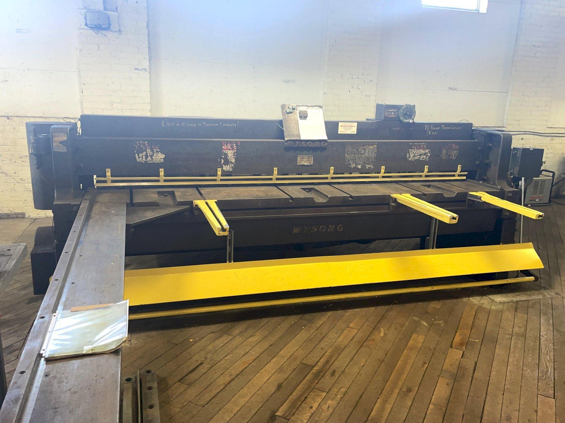 Wysong 10' x 10 Gauge Power Squaring Shear, Mdl. 1010-RD