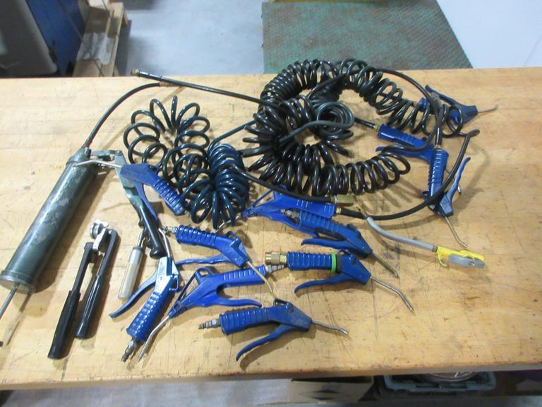 Air Hoses, Air Guns, Grease Gun- Auction Item