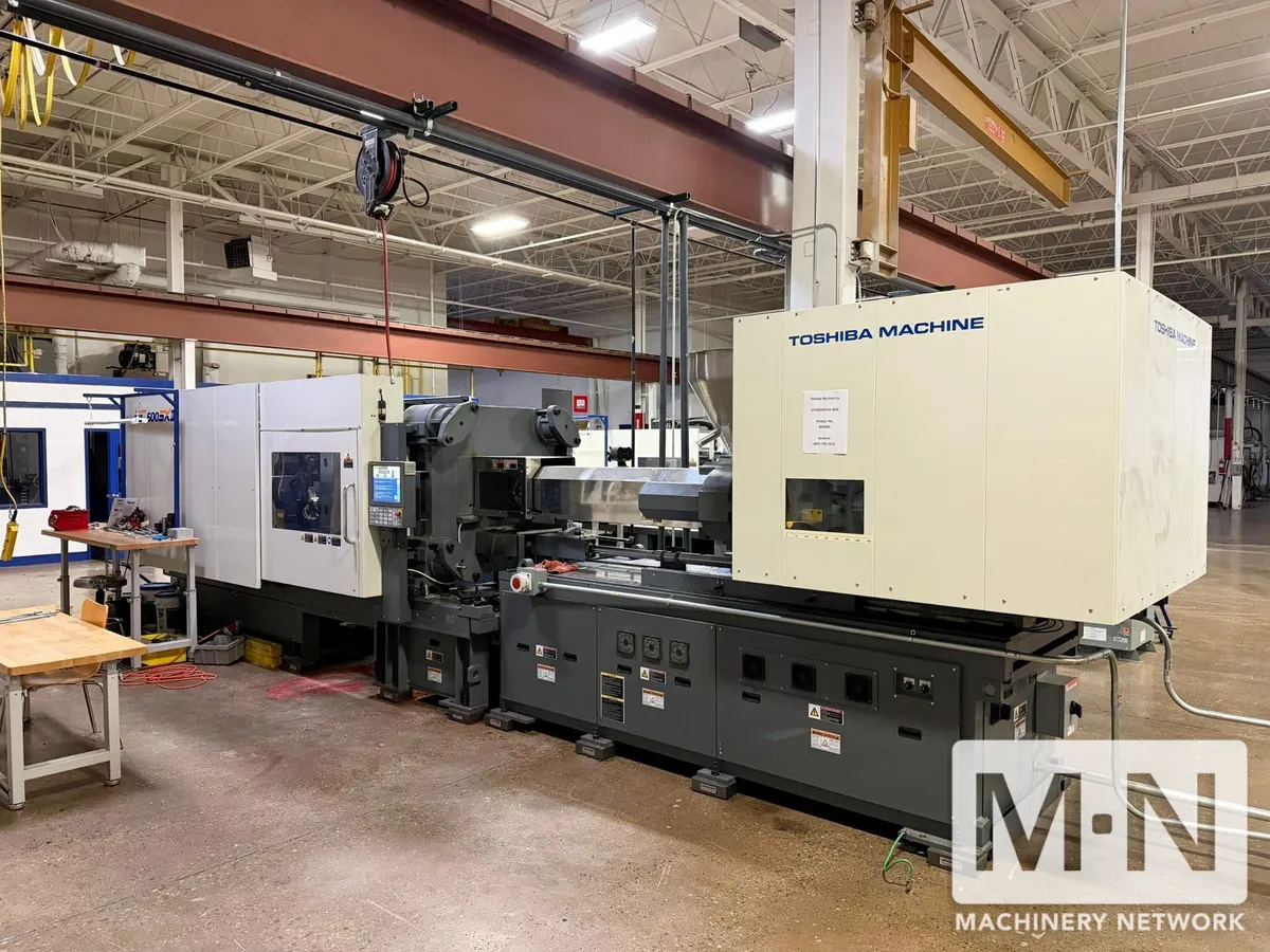500 TON 61 OZ TOSHIBA MODEL EC500SXIIV50-36AT ELECTRIC INJECTION MOLDING MACHINE MFG 2019