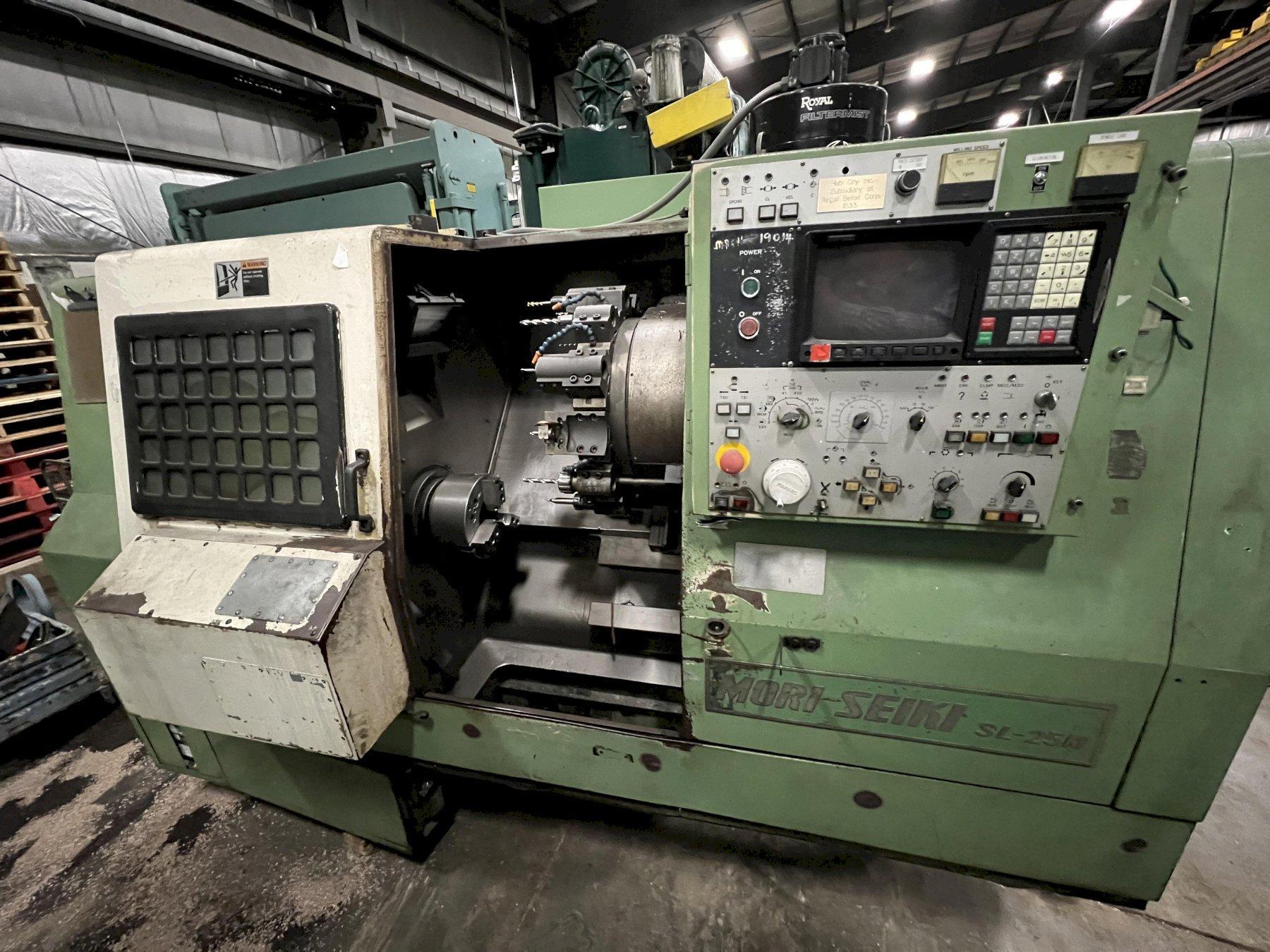 MORI SEIKI SL-25M5 20" X 30" CNC LATHE, LIVE MILLING, FANUC 10T CONTROL, TAILSTOCK, CHIP CONVEYOR