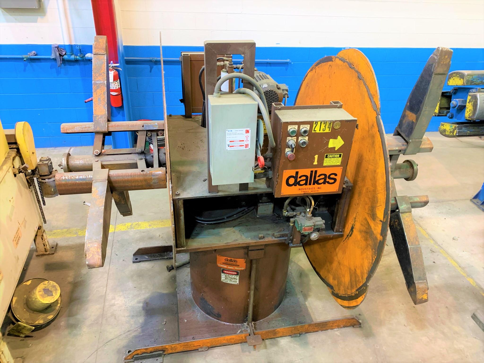 Dallas Ind. Pull Off Double End Coil Reel Uncoiler 4,000 Lbs.