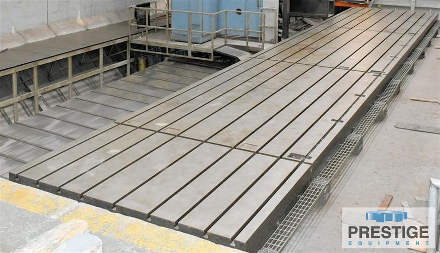 (2) 118" x 197" x 16" T-Slotted Cast Iron Floor Plates