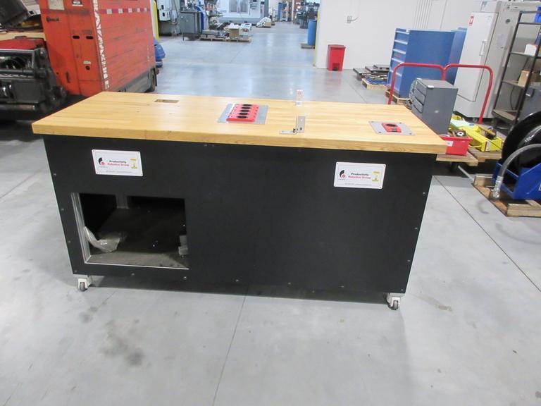 Heavy Duty Butcher Block Top Shop Made Rolling Workbench.- Auction Item