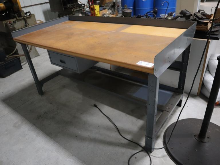 Workbench, Adjustable Height, Lower Shelf, Metal Drawer- Auction Item