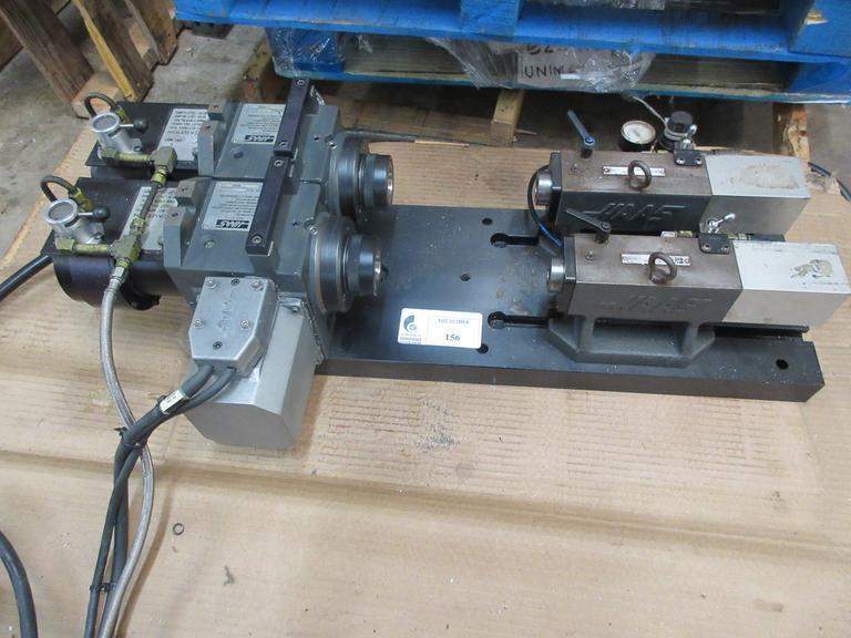 Haas HA2TS Twin Spindle Brushless 5C Indexer with Pneumatic Collet Closers and Pneumatic Tailstocks on Subplate.- Auction Item