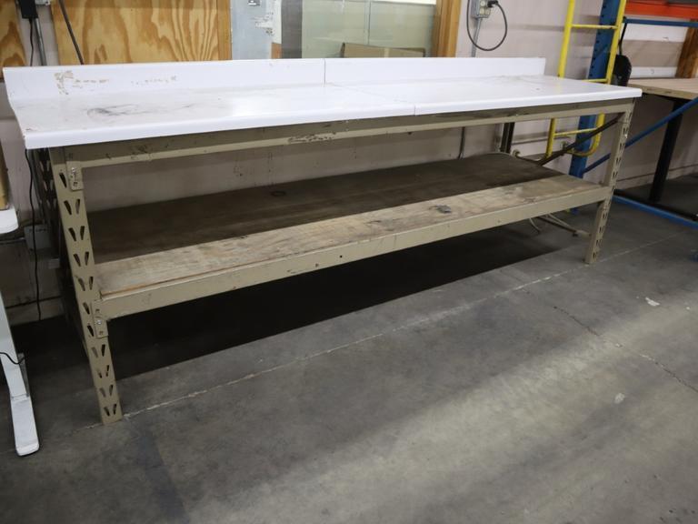 Formica Top Long Shipping Desk with Lower Shelf- Auction Item