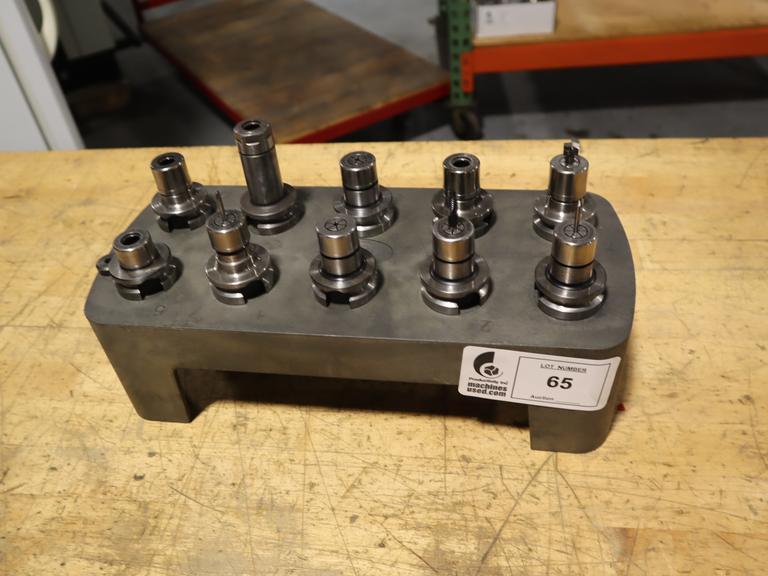 BT30 Tool Holders (10pcs) in Plastic Tool Caddy, Most Are Nikken SKN10B Collet Type Holders- Auction Item