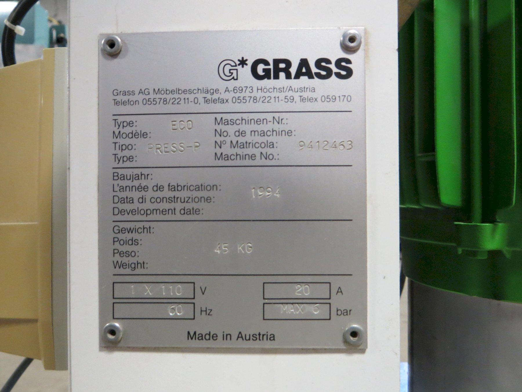 Grass ECO-PRESS-P Pneumatic Hinge Boring & Inserting Machine