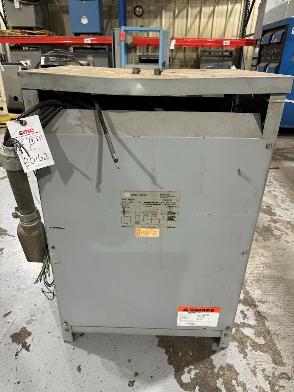 1 - PREOWNED CUTLER HAMMER 75 KVA TRANSFORMER, MODEL #: V48M22I75N, S/N: J97D0219