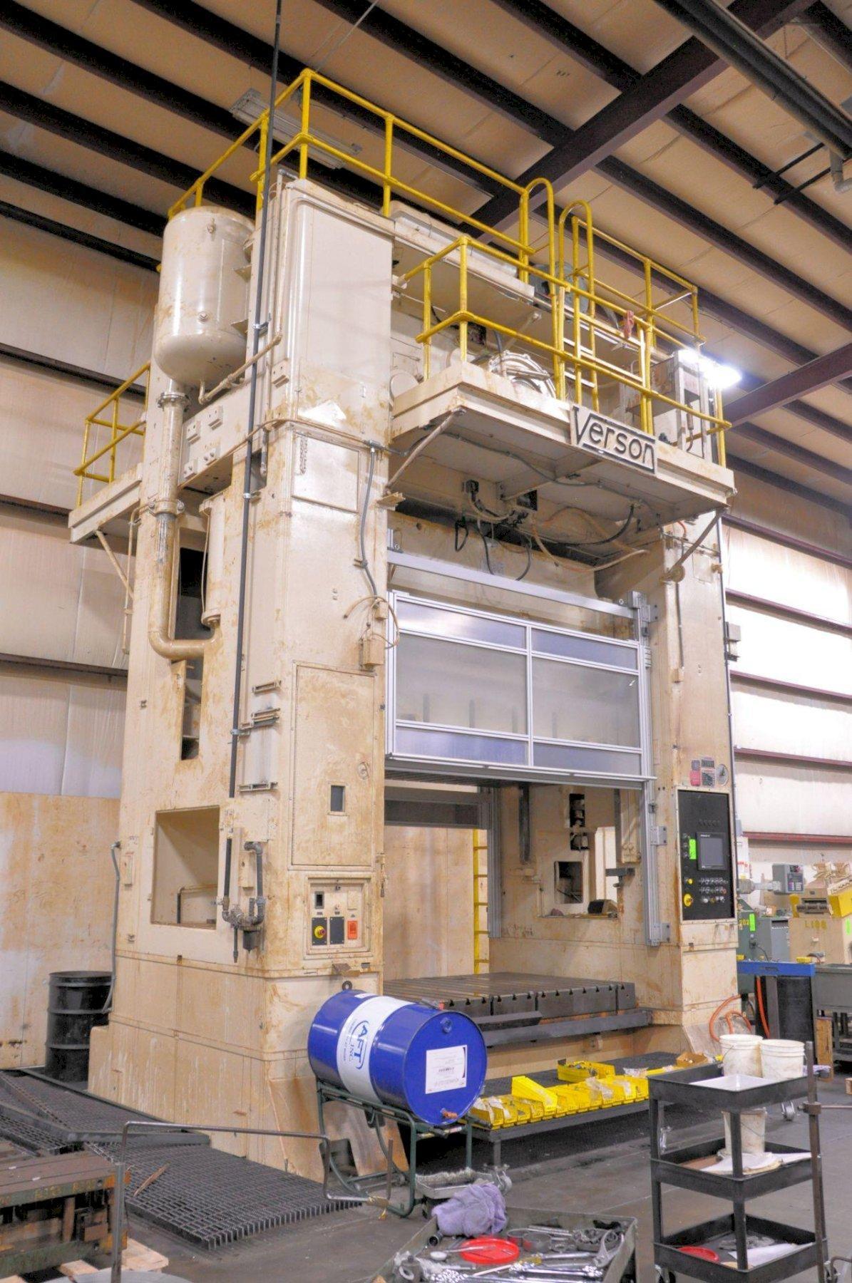 800 TON VERSON SE2-800-108-60T STRAIGHT SIDE MECHANICAL METAL STAMPING PRESS FOR SALE, PREVIOUSLY RECONDITIONED WITH UPDATED CIECO CONTROLS