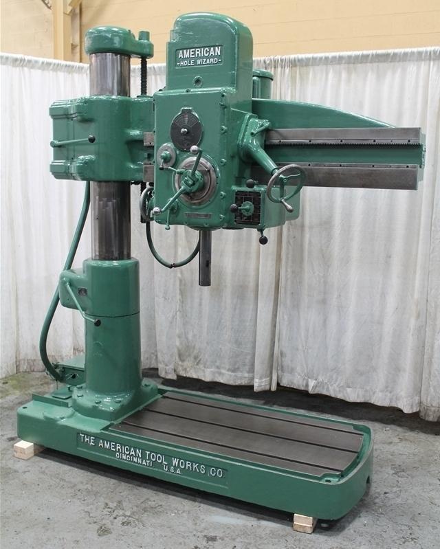 4' X 9' AMERICAN HOLE WIZARD RADIAL ARM DRILL: STOCK #62917