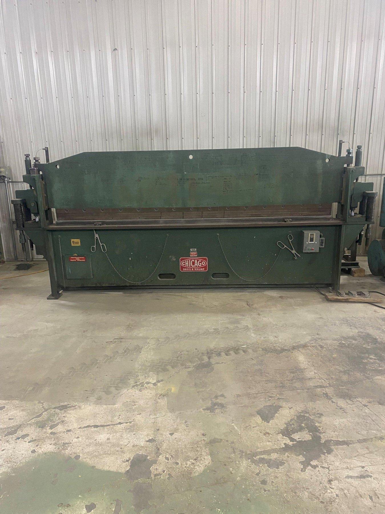 25 Ton X 10’ Chicago Dries & Krump SBA -104 Press Brake