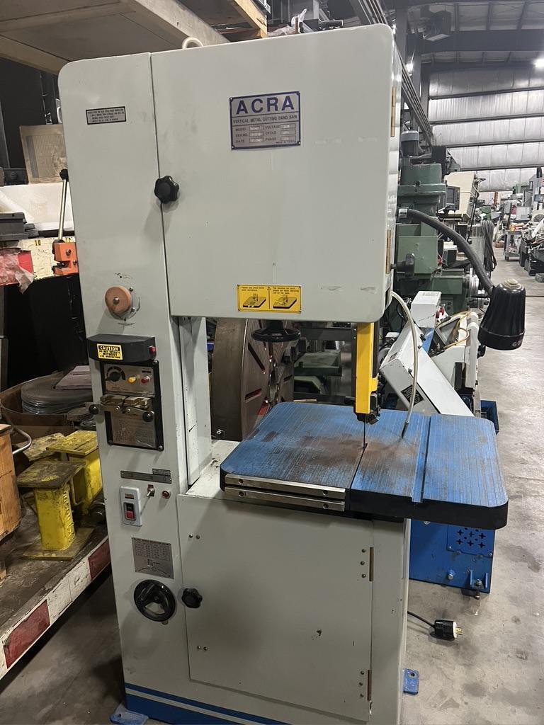 ACRA 18" VERTICAL BANDSAW, MODEL KB-45, BUTT WELDER, 24 X 20 TABLE, 2007, BEAUTIFUL.
