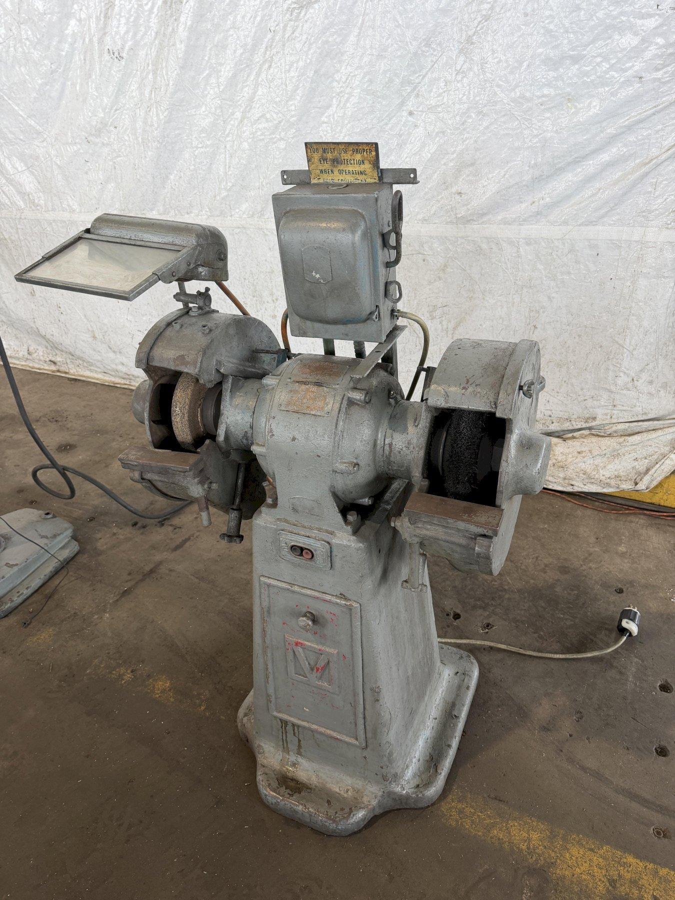 3 HP MARSCHKE DOUBLE END PEDESTAL GRINDER . STOCK # 0221826
