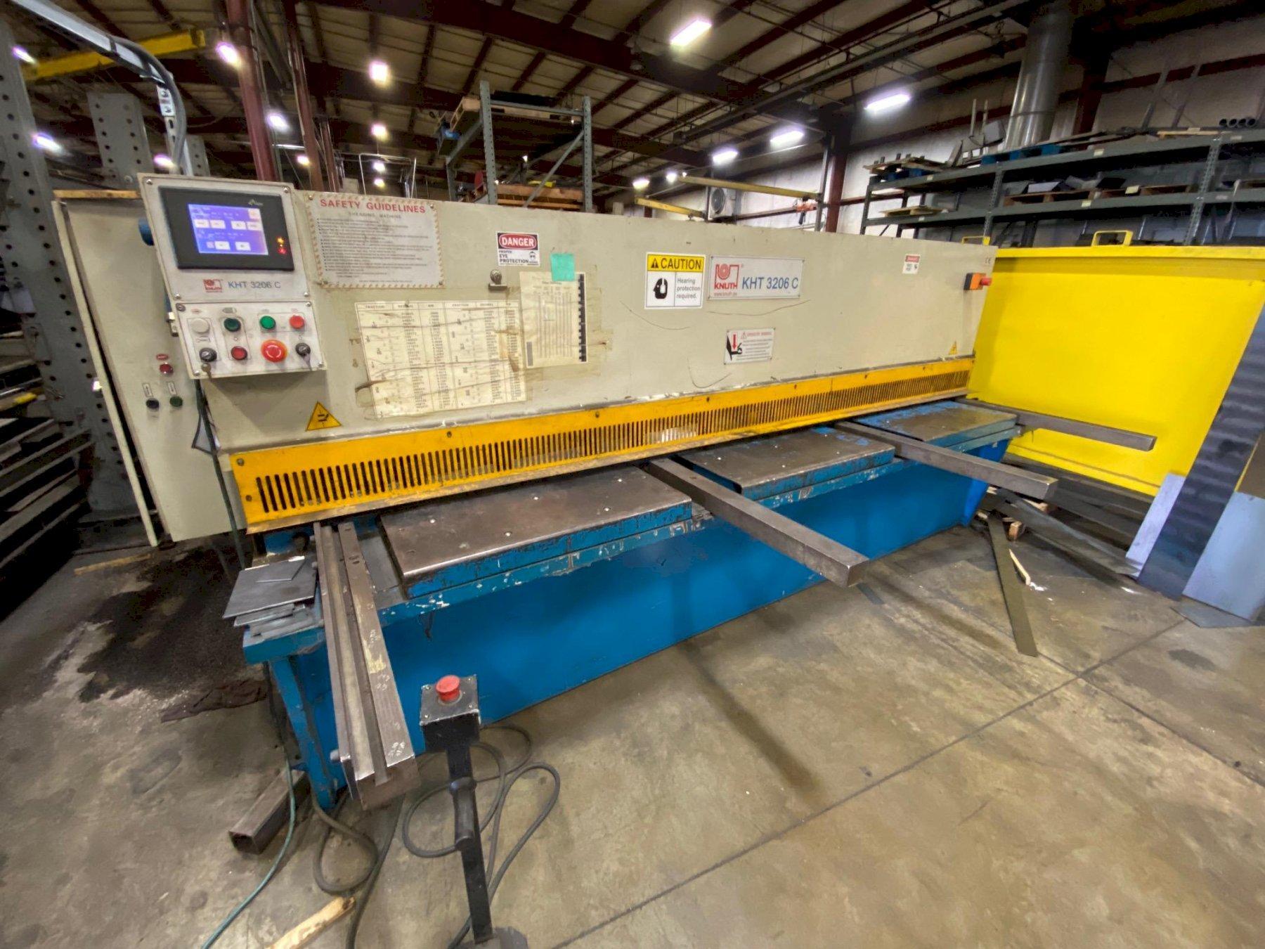 1/4" x 10' KNUTH HYDRAULIC SHEAR, MODEL KMT 2060 C, NEW 2006, FRONT OPERATED TOUCH SCREEN CONTROL