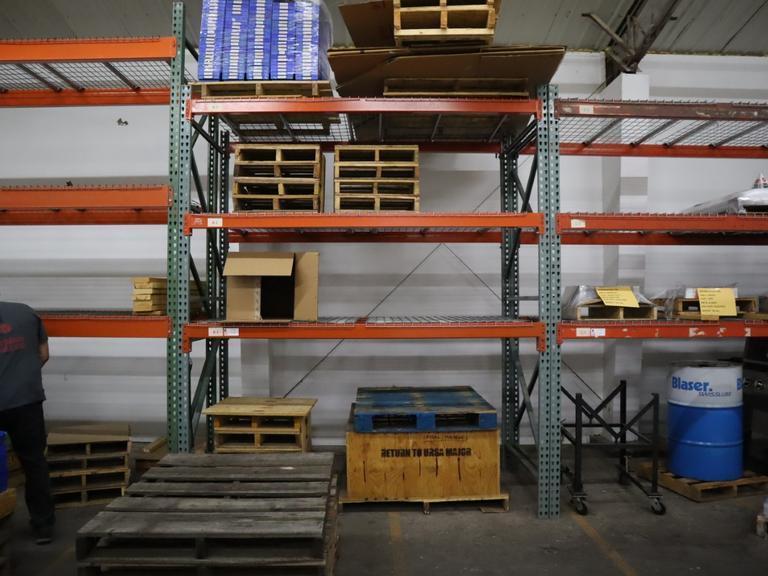 Pallet Racking Teardrop Stye 102" x 42" x 120"H 3-Shelves with Wire Decking - NO CONTNENTS- Auction Item