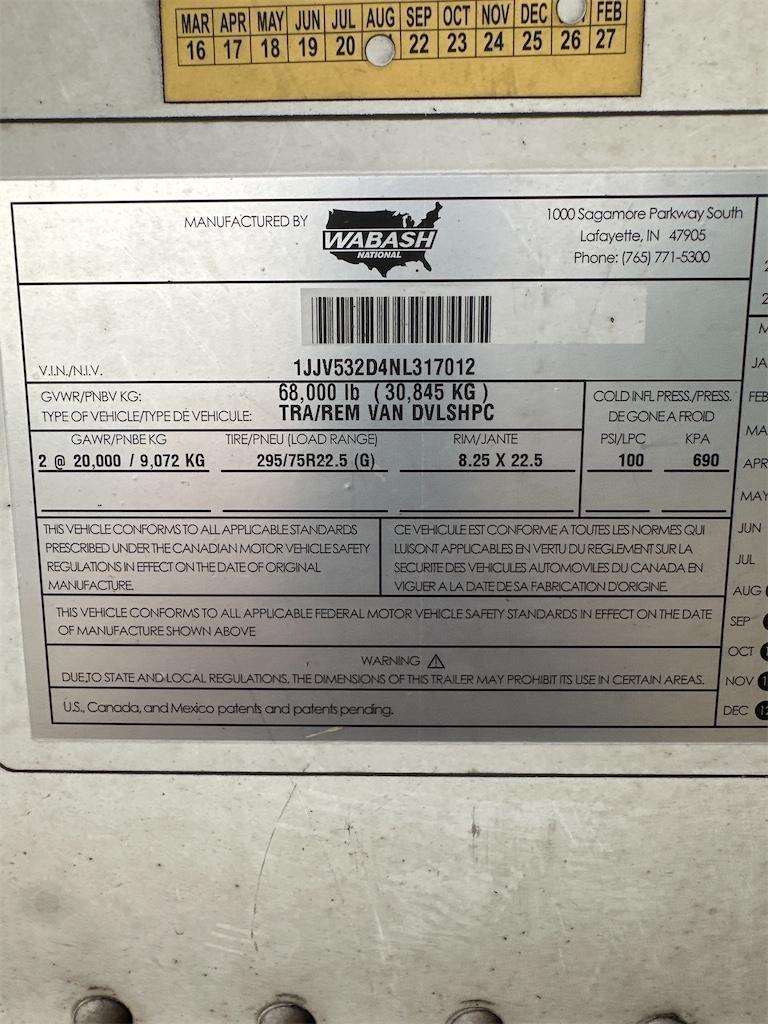 2022 Wabash 53 x 102 1JJV532D4NL317012