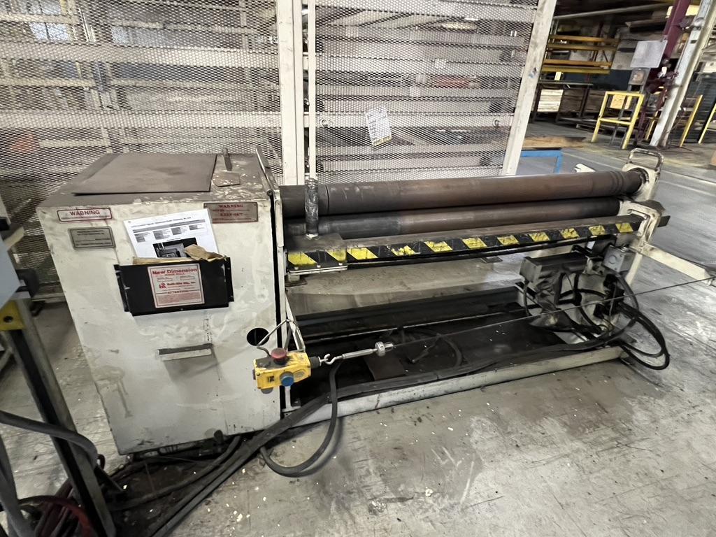 5' X 14 GAUGE NEW DIMENSION INITIAL PINCH ROLL, 4" DIA. ROLLS, WIRE GROOVES, POWER OPEN END