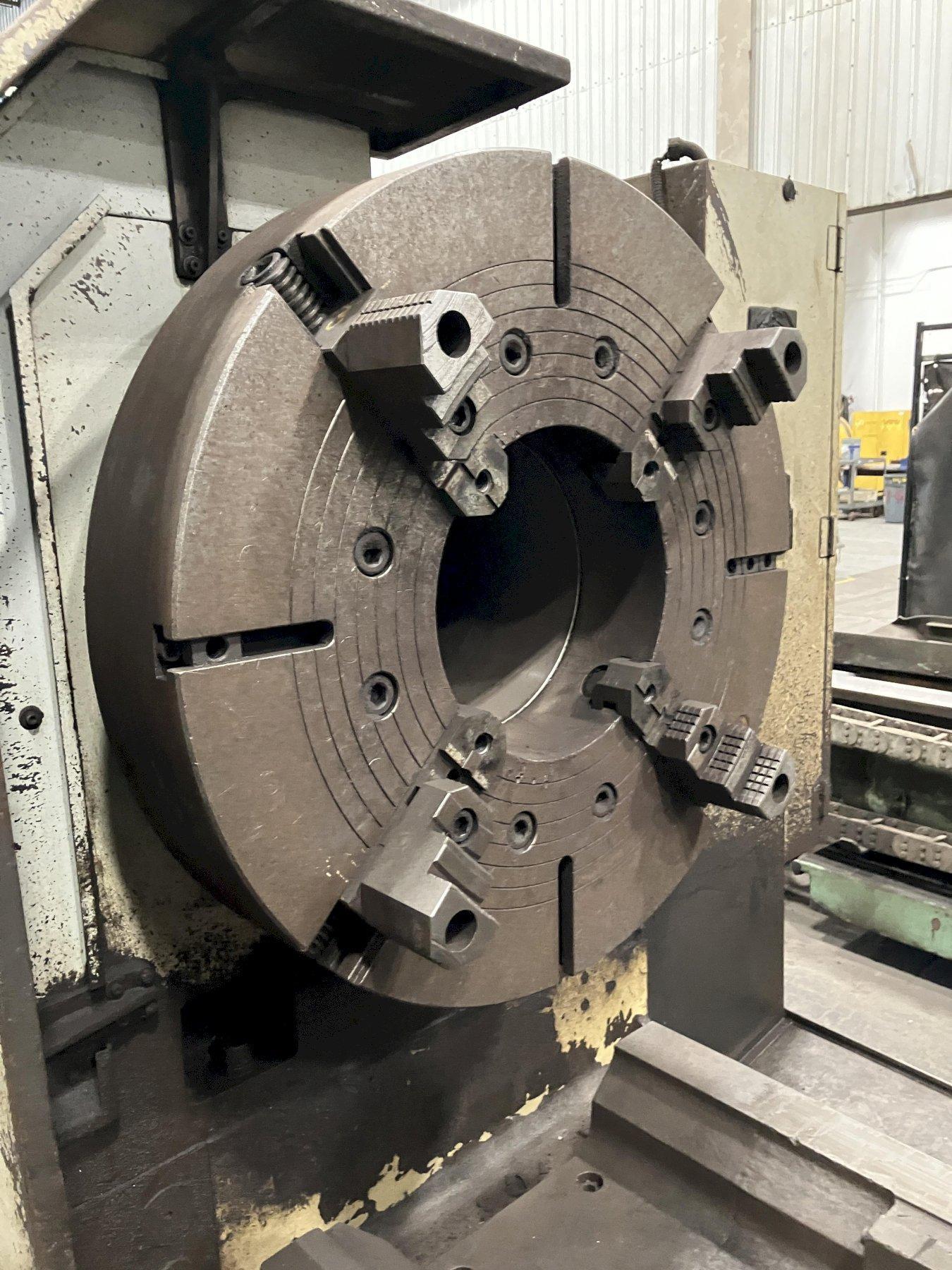 45/63" x 120" Willis Mammoth Model PA4512030 12-1/2" Hollow Spindle, Gap Bed, Taper Attachment, Variable Speed