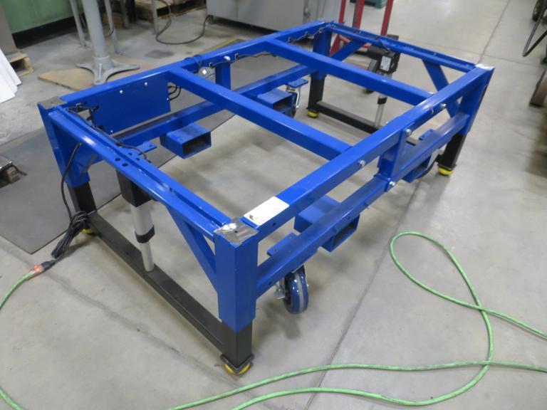 Built MB 1200  5' X 3'  Portable Electric Lift Table w Fork Slots w Removable Top- Auction Item