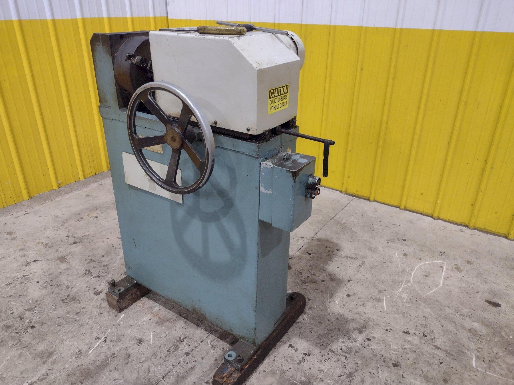 J.F. BERNS MODEL 76-JB-3 CHAMFERING MACHINE w/ 10" 3-JAW CHUCK: STOCK #23372